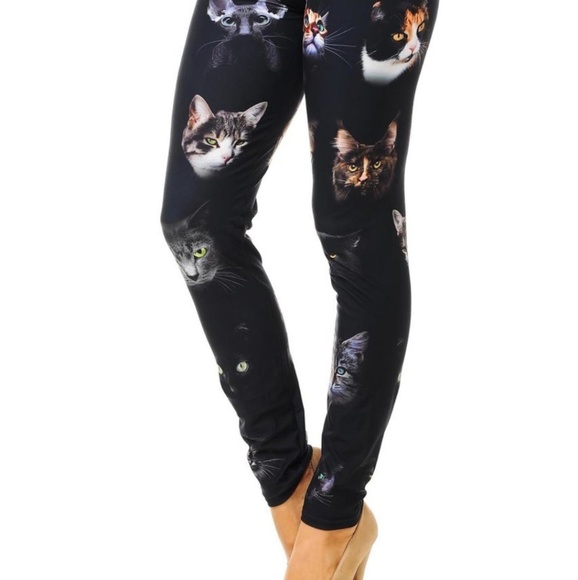 Buttery Soft Kitty Cat Face Leggings - Picture 5 of 7